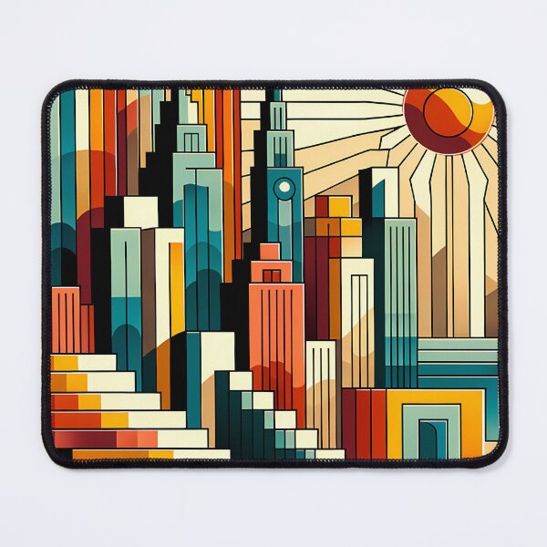 Item preview, Geometric City Skyline at Sunset designed and sold by InkSmithery.
