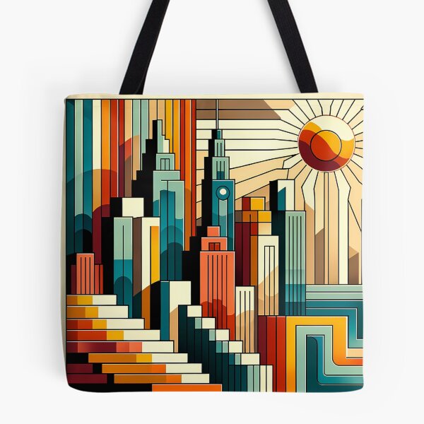 Item preview, Geometric City Skyline at Sunset designed and sold by InkSmithery.