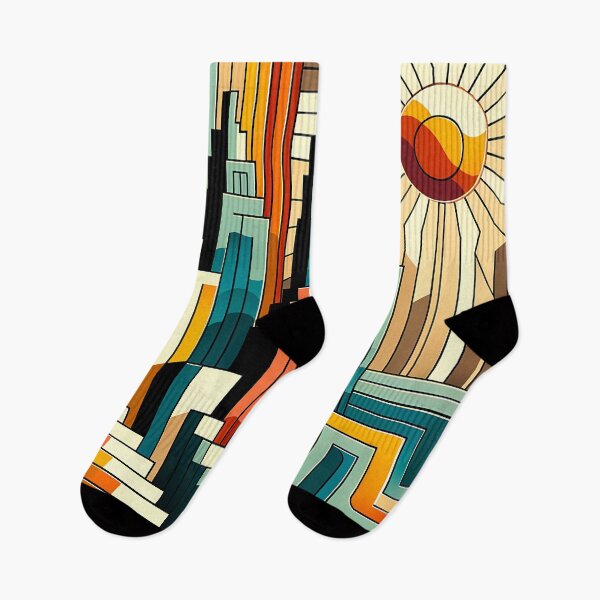 Item preview, Geometric City Skyline at Sunset designed and sold by InkSmithery.