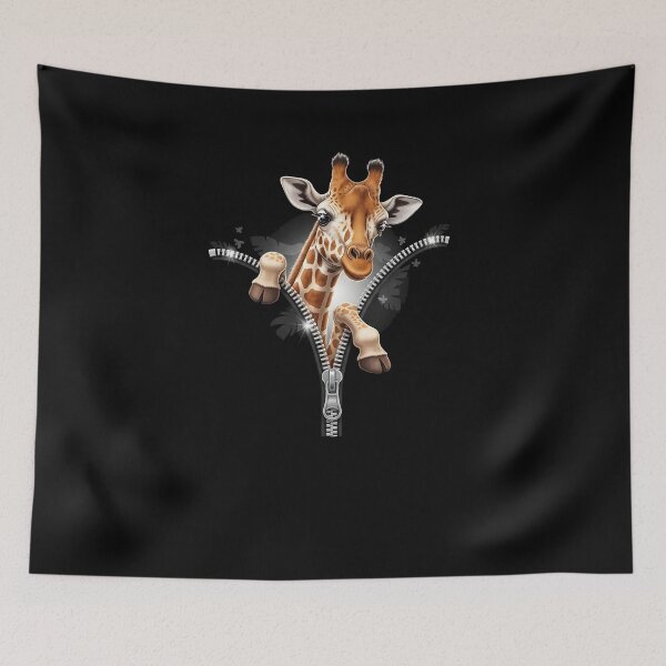 Item preview, Giraffe Emerging from A Zipper Funny Animal Costume Design designed and sold by Dressed For  Duty.