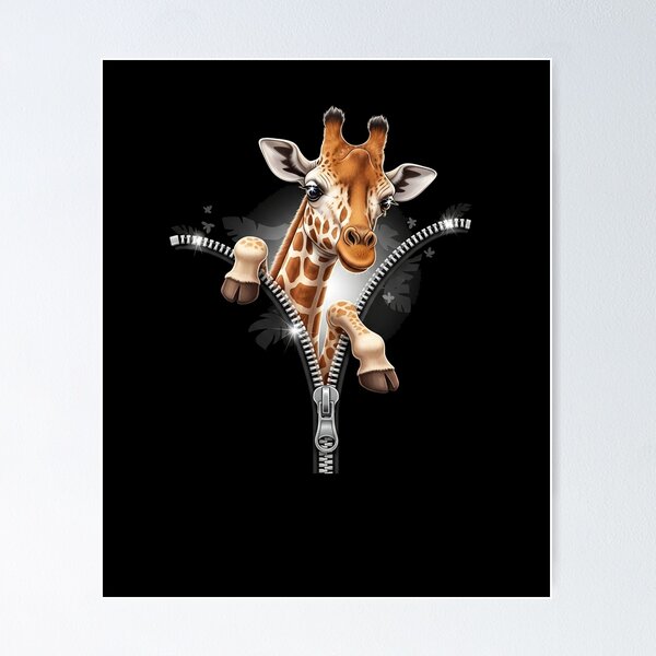 Item preview, Giraffe Emerging from A Zipper Funny Animal Costume Design designed and sold by Dressed For  Duty.
