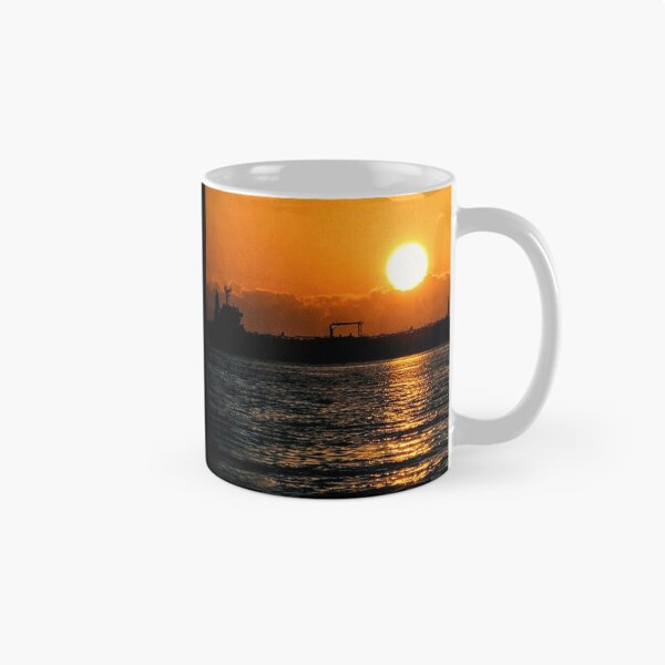 Item preview, Golden Sunset Over Ocean Cargo Ship Silhouette - Minimalist Seascape Photography designed and sold by WhyNotZuK.