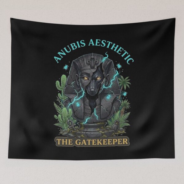 Item preview, Anubis Aesthetic: The Gatekeeper - Surreal Egyptian Pharaoh & Jackal designed and sold by ArtisticlyVibes.