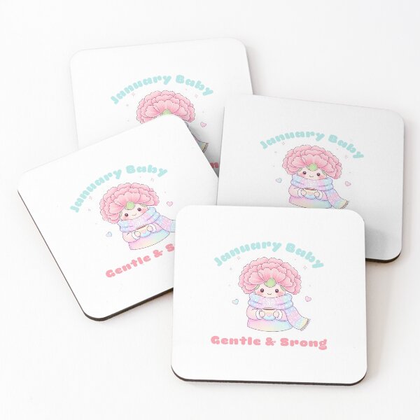 Item preview, Cute Kawaii Pastel Carnation Flower Character - January Birthday Baby designed and sold by Tiny Zoom.