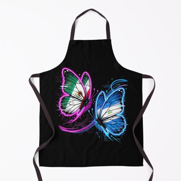 Item preview, Neon Butterfly Duo Latin Pride Digital Art Print Cyber Glow Wings Fantasy Design designed and sold by graphixpolash.