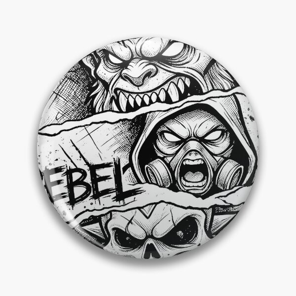 Item preview, Sticker aggressive cartoon faces emerging from torn strips designed and sold by imranbiswas.