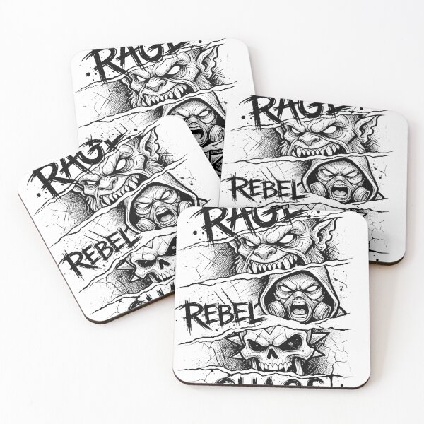 Item preview, Sticker aggressive cartoon faces emerging from torn strips designed and sold by imranbiswas.