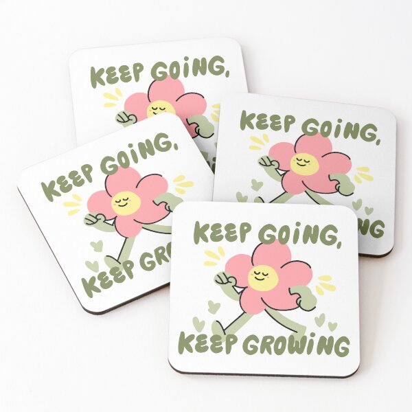 Item preview, Keep Going Keep Growing Cute Flower Character Art designed and sold by Kierra & Co..