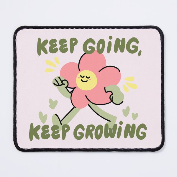 Item preview, Keep Going Keep Growing Cute Flower Character Art designed and sold by Wander & Whim Designs.