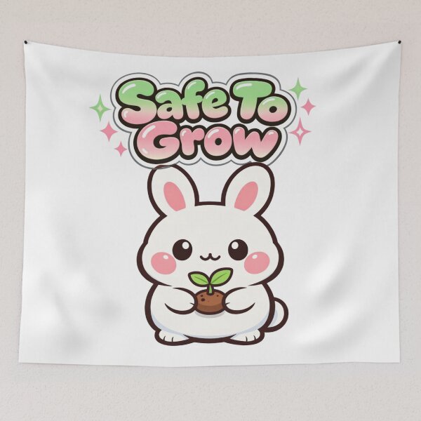 Item preview, Safe To Grow Cute Bunny Cartoon Graffiti Motivation designed and sold by auraRM studio.