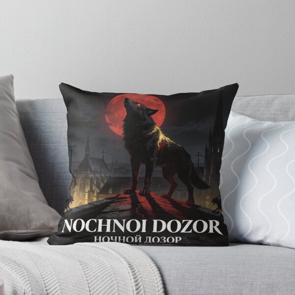 Item preview, Dark Sacred Wolf Watches Over Gothic Cathedral Night designed and sold by GeoWhimsy Studio.