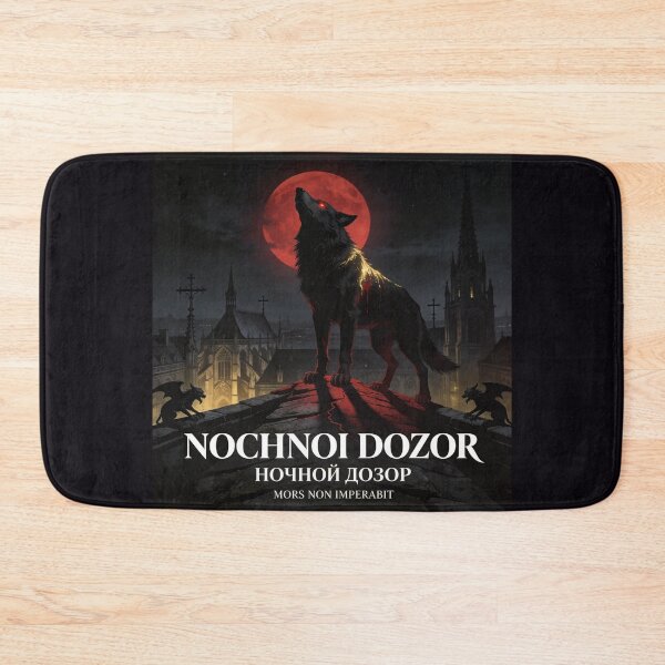 Item preview, Dark Sacred Wolf Watches Over Gothic Cathedral Night designed and sold by GeoWhimsy Studio.