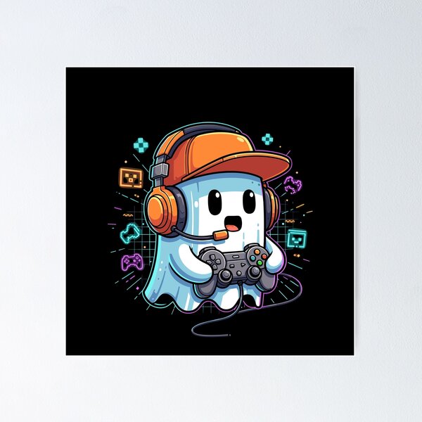 Item preview, Halloween Ghost Gamer Funny Pixel Video Gaming Boys designed and sold by Dressed For  Duty.