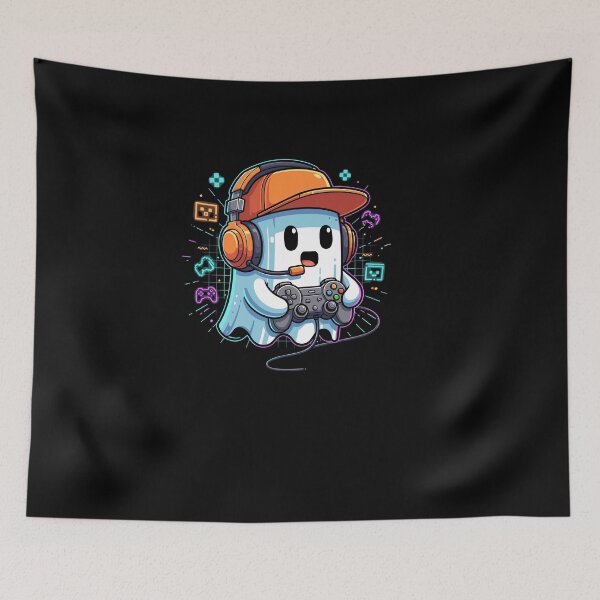 Item preview, Halloween Ghost Gamer Funny Pixel Video Gaming Boys designed and sold by Dressed For  Duty.
