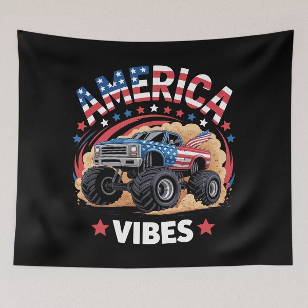 Item preview, Boy America Vibes Monster Truck 4th July designed and sold by unlehorbuson.