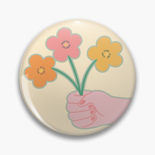 Item preview, Brave Worthy Kind Affirmation Flower Bouquet Art designed and sold by Wander & Whim Designs.