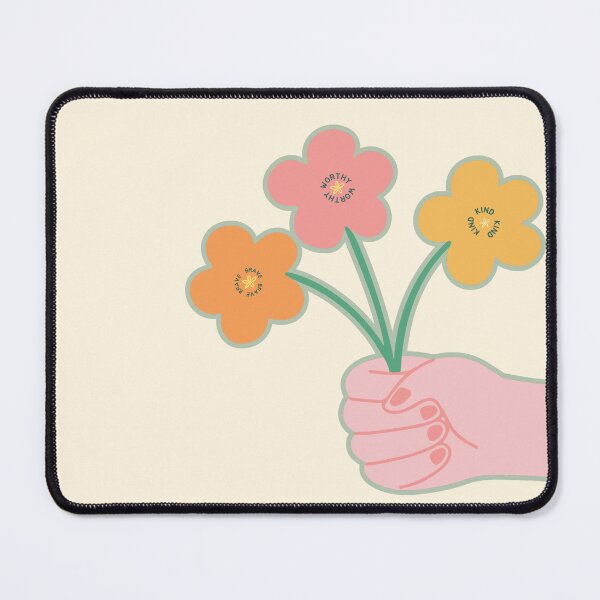 Item preview, Brave Worthy Kind Affirmation Flower Bouquet Art designed and sold by Wander & Whim Designs.