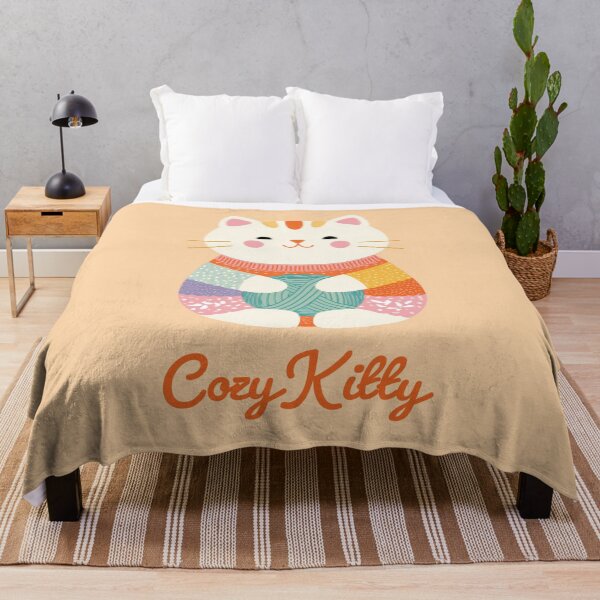 Item preview, Cozy Kitty – Cute Cat in Sweater with Yarn Illustration designed and sold by BobaBunny76.