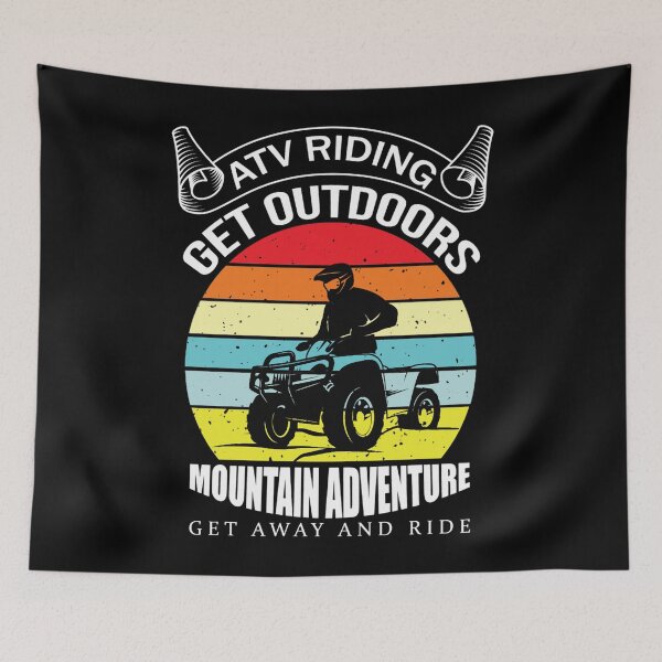Item preview, ATV Riding Outdoor Mountain Retro Adventure Vintage designed and sold by FroggyBaBoy.