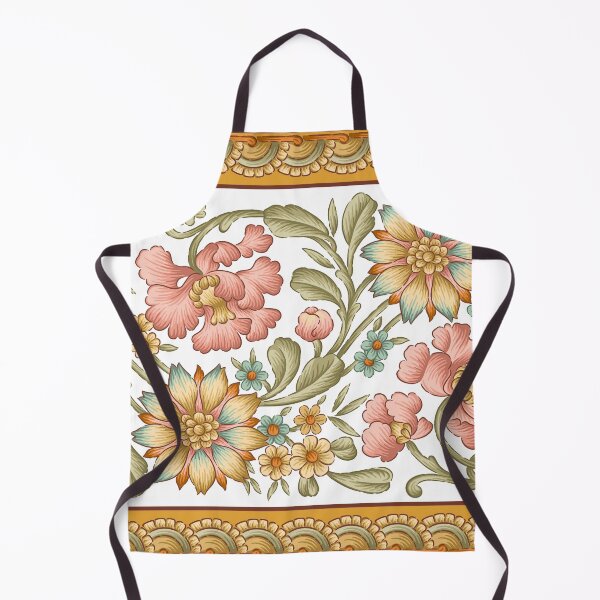 Item preview, Vintage Floral Border Aesthetic - Pink and Gold Botanical Pattern designed and sold by Artsy Corner.