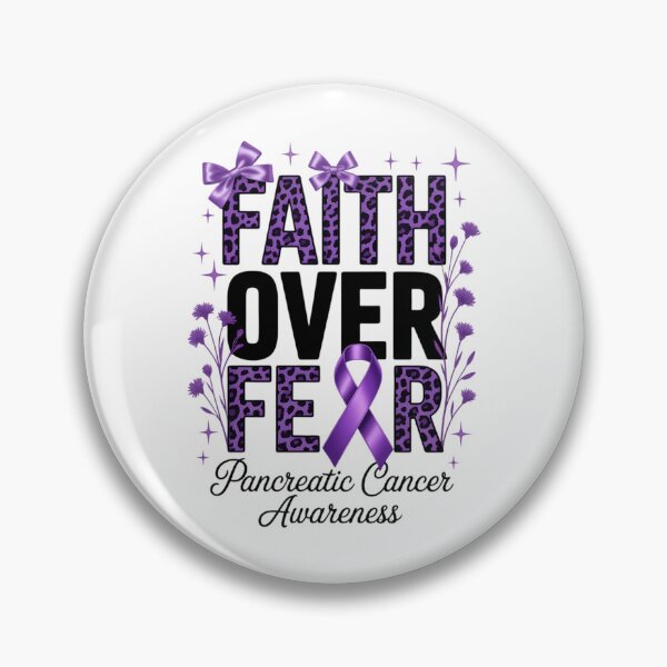 Item preview, Pancreatic Cancer Faith Over Fear Coquette Preppy Awareness Purple Ribbon Bible designed and sold by Moon-Ape.