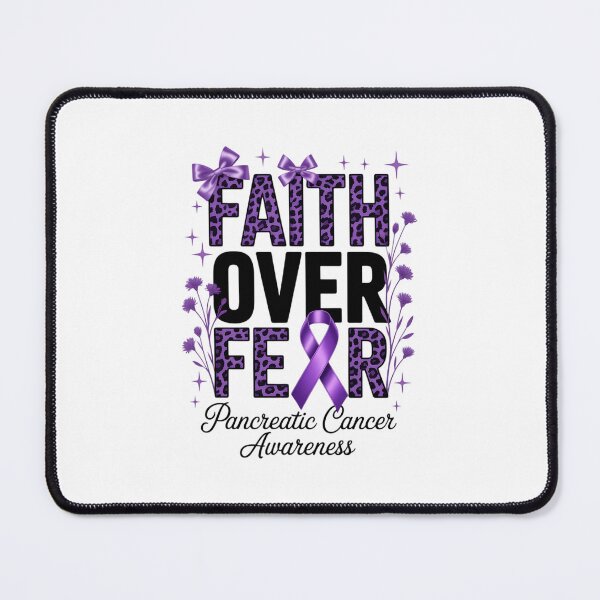 Item preview, Pancreatic Cancer Faith Over Fear Coquette Preppy Awareness Purple Ribbon Bible designed and sold by Moon-Ape.