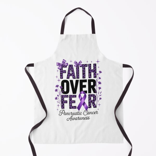 Item preview, Pancreatic Cancer Faith Over Fear Coquette Preppy Awareness Purple Ribbon Bible designed and sold by Moon-Ape.