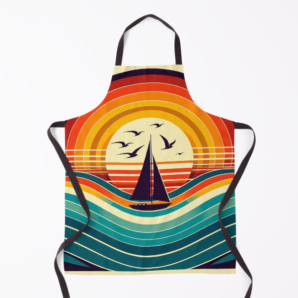 Item preview, Retro Sailboat Sunset Waves designed and sold by InkSmithery.