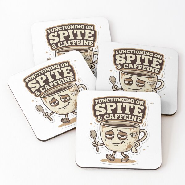 Item preview, Functioning On Spite And Caffeine Sticker | Funny  Coffee Sarcasm Burnout Sticker designed and sold by ChaosAndChill.