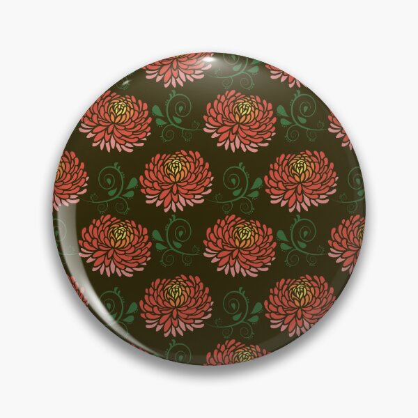 Item preview, Mid-Century Modern Chrysanthemum Pattern - Earthy Floral Art designed and sold by Artsy Corner.
