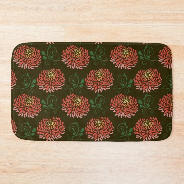 Item preview, Mid-Century Modern Chrysanthemum Pattern - Earthy Floral Art designed and sold by Artsy Corner.