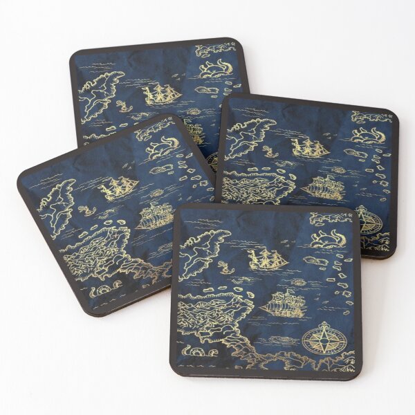Item preview, Drawing of Antique Treasure Sea Chart Design  designed and sold by NivyasArtistry.