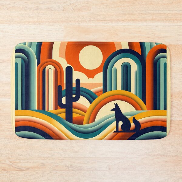 Item preview, Geometric Desert Sunset with Fox and Cactus designed and sold by InkSmithery.