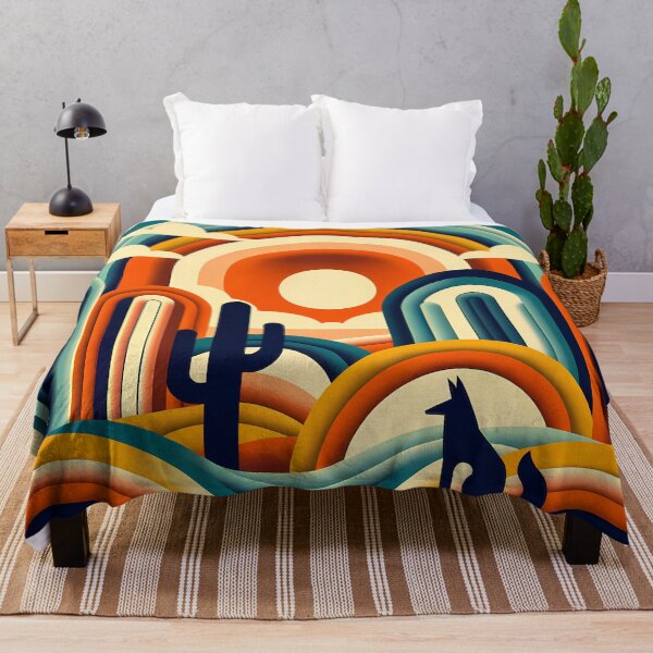 Item preview, Geometric Desert Sunset with Fox and Cactus designed and sold by InkSmithery.
