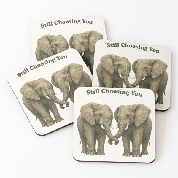 Item preview, Still Choosing You Elephant Intertwined Trunks Anniversary Art designed and sold by SavannaStrikes.
