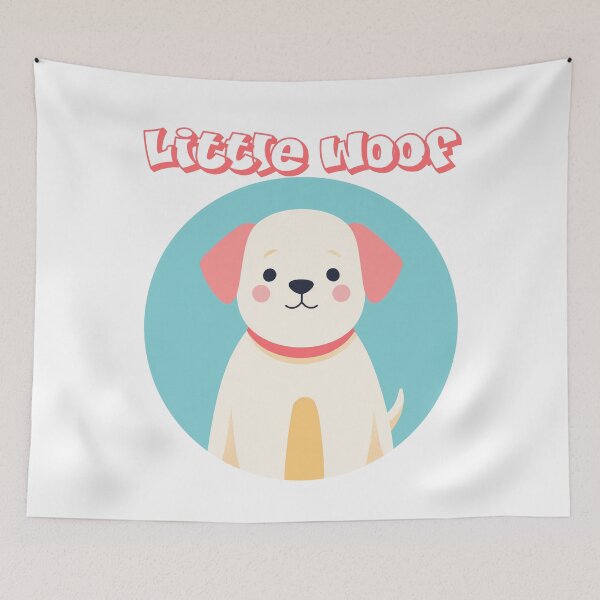 Item preview, Little Woof – Cute Dog Illustration Design designed and sold by BobaBunny76.