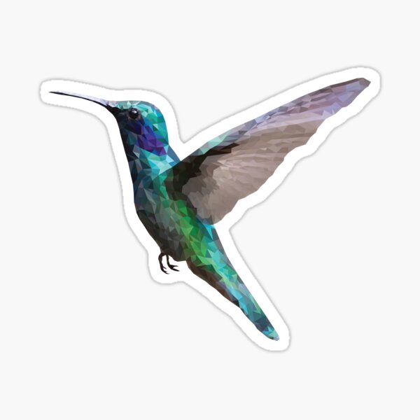Polygons triangle rain forest humming bird Sticker