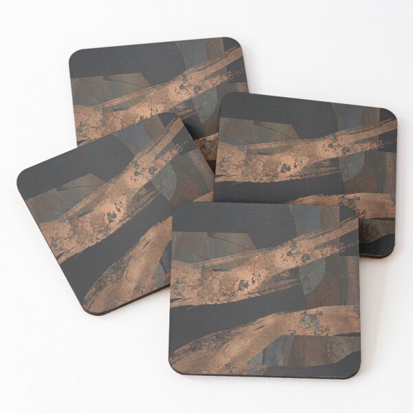 Item preview, Charcoal and Gold Textured Abstract Art designed and sold by Printpix.