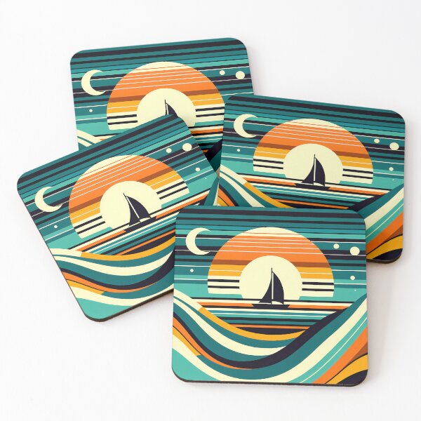 Item preview, Geometric Sunset Sailboat designed and sold by InkSmithery.