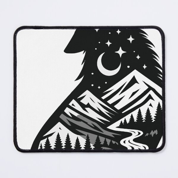 Item preview, Black vector silhouette of a lone wolf howling upward, inside the wolf silhouette designed and sold by Dejbar.