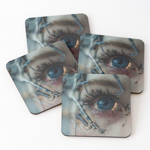 Item preview, Cyberpunk Cyborg Eye Close-Up – Futuristic Android Sci-Fi Art designed and sold by cyberartmaker.