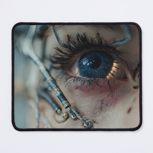 Item preview, Cyberpunk Cyborg Eye Close-Up – Futuristic Android Sci-Fi Art designed and sold by cyberartmaker.