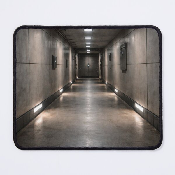 Item preview, Industrial Bunker Corridor Wall Art | Dark Liminal Sci-Fi Hallway Print designed and sold by Element Horizon Studio.