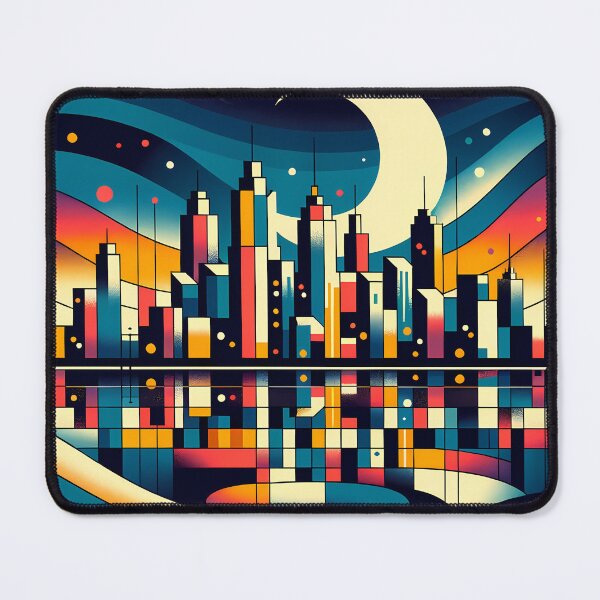 Item preview, Moonlit Geometric Cityscape designed and sold by InkSmithery.