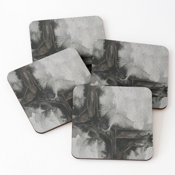 Item preview, Black Ink Geometry on Textured Concrete designed and sold by Printpix.