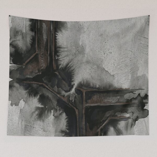 Item preview, Black Ink Geometry on Textured Concrete designed and sold by Printpix.