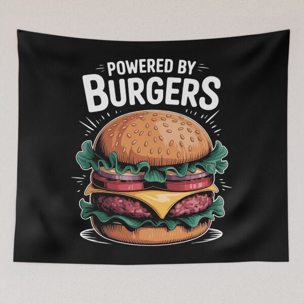 Item preview, Powered by Burgers, Burger Lover Fast Food Cheeseburger designed and sold by HellD3vil-Art.