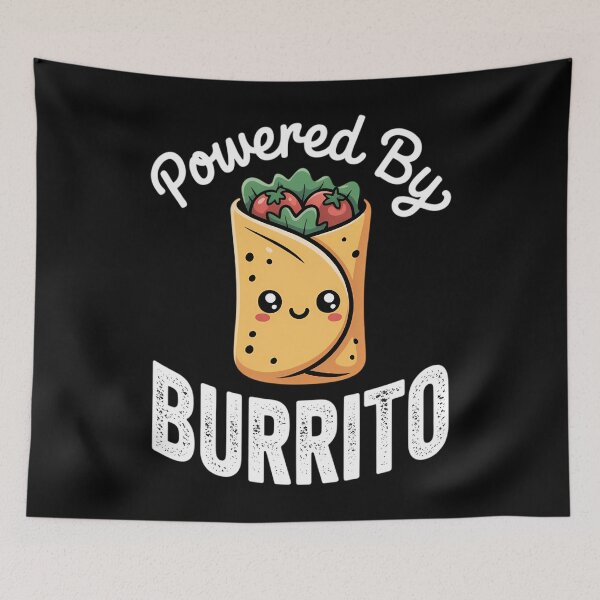 Item preview, Powered By Burrito Food Pun Cute Burrito Lover designed and sold by HellD3vil-Art.