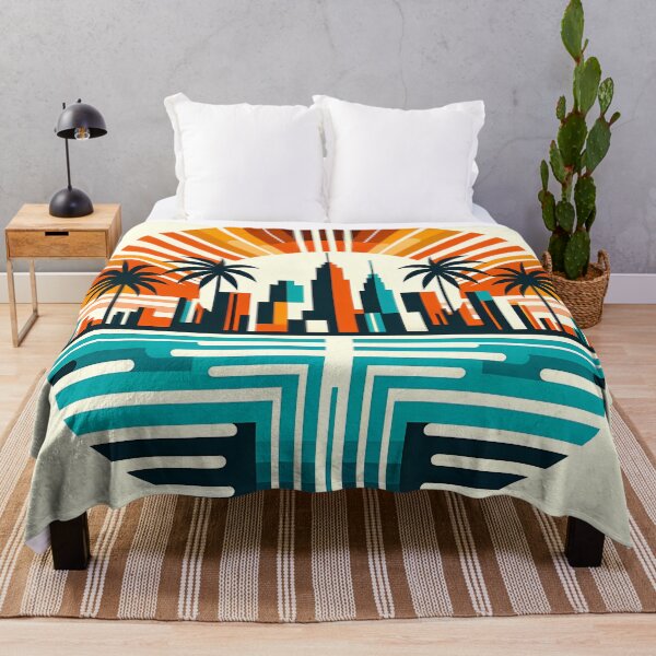 Item preview, Retro Neon City Sunset with Palms designed and sold by InkSmithery.