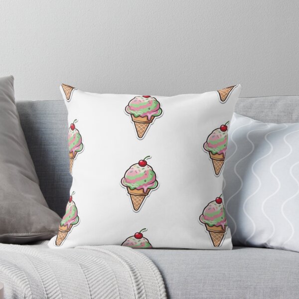 Item preview, Cute Kawaii Ice Cream Cone with Cherry Sticker designed and sold by Nanadestudio.